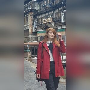 Michael Kors Red Raincoat Size S